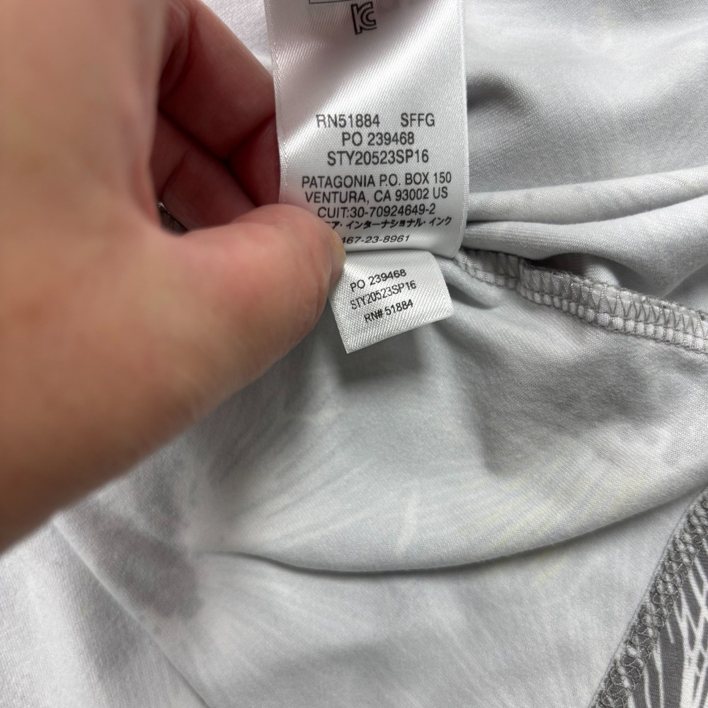Patagonia Women's M Gray Yellow Floral Morning Glory Athletic Dress Shelf Bra - Picture 6 of 8